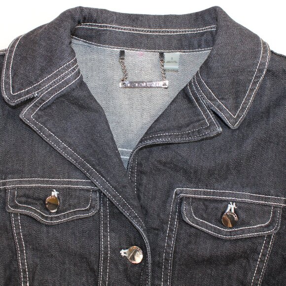 Elie Tahari Dark Blue Denim Jacket, Size Small - Picture 8 of 8